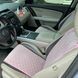 купить Накидка на водительское сиденье автомобиля из алькантары Lux ПАЙКА Квадратный ромб Нежно-розовая Стандарт 1 передняя 2