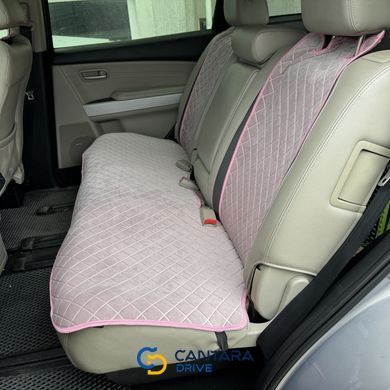 купить Автонакидки на сидения из алькантары Lux ПАЙКА Квадратный ромб Нежно-розовые Стандарт Полный комплект 5