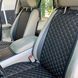 купить Накидка для авто из перфорированной экокожи, Черные с золотой строчкой, Премиум, 1 передняя 2