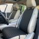 купить Накидка для авто из перфорированной экокожи, Черные с золотой строчкой, Премиум, 1 передняя 1