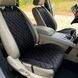 купить Накидки на передние сиденья авто из алькантары Lux Диамонд удлиненный черный ромб с черной строчкой Премиум 2 передних 3