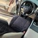 купить Накидки на передние сиденья авто из алькантары Lux Диамонд удлиненный черный ромб с черной строчкой Премиум 2 передних 2