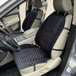 купить Накидки на автосидения из алькантары Lux Прошитый квадратный ромбик Черный с белой нитью Премиум+ Полный комплект 1