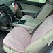 купить Накидка на сидение из алькантары Lux ПАЙКА Квадратный ромб Нежно-розовая Премиум 1 передняя 2