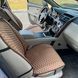 купить Накидки на сиденья из алькантары Lux Коричневые соты с коричневой строчкой Премиум+, Полный комплект 3