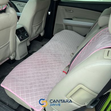 купить Накидки на кресла автомобиля из алькантары Lux ПАЙКА Квадратный ромб Нежно-розовые Премиум Полный комплект 6