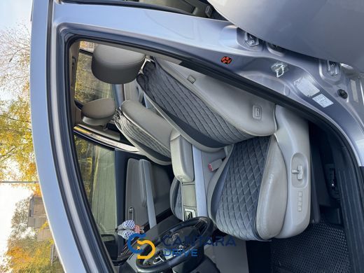 купить Накидки на сиденья для автомобиля из алькантары Lux Диамонд удлиненный темно-серый ромб (колор 19) Стандарт Полный комплект 2