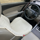 купить Универсальные накидки на сиденья автомобиля из алькантары Lux ПАЙКА Квадратный ромб нежно кремовый Премиум+ Полный комплект 3
