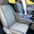 купить Накидки на сиденье с алькантары Lux ПАЙКА, Квадратный ромб светло-серый. Стандарт. Передний комплект 1