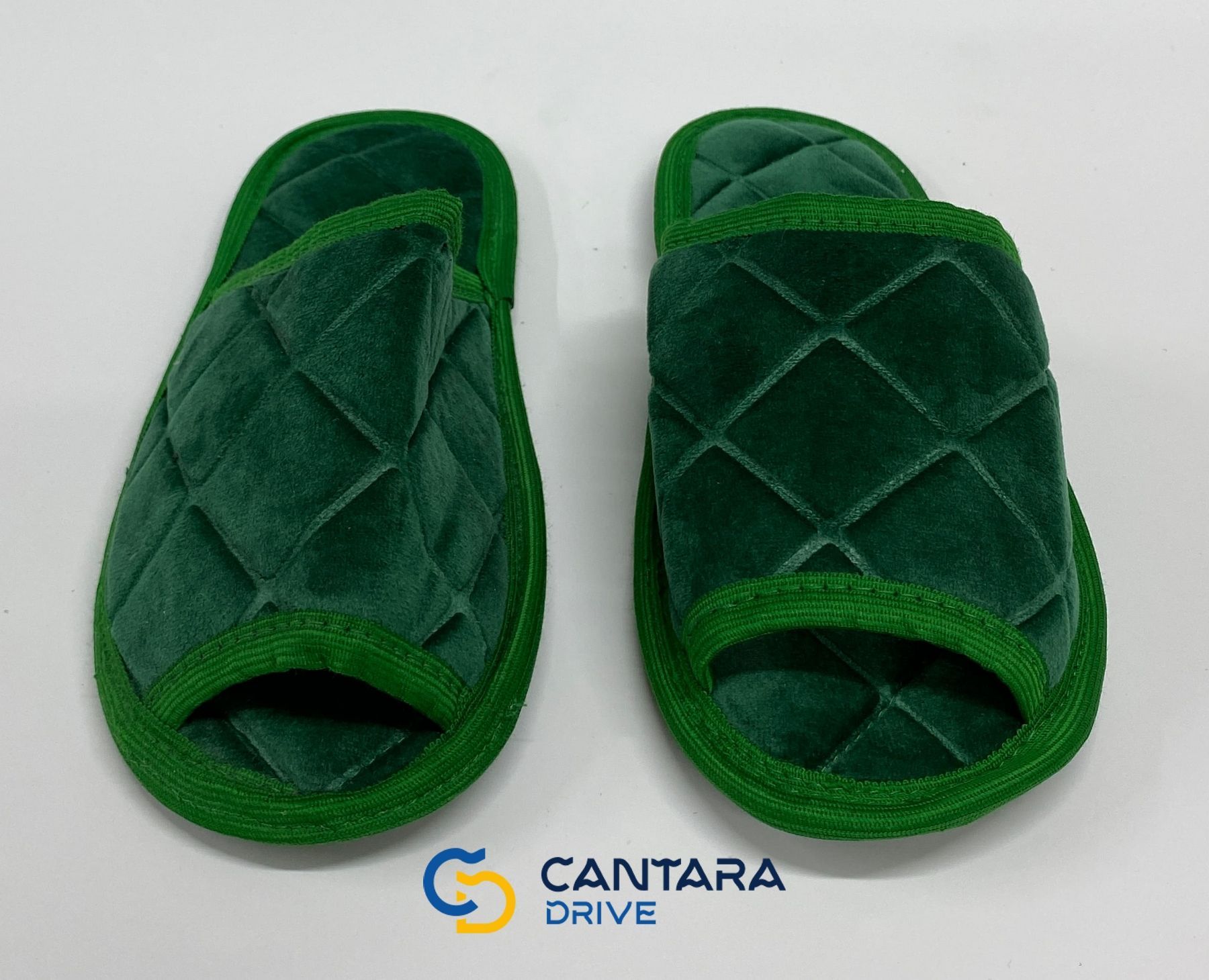 Жіночі тапки смарагдові для дому  ромб