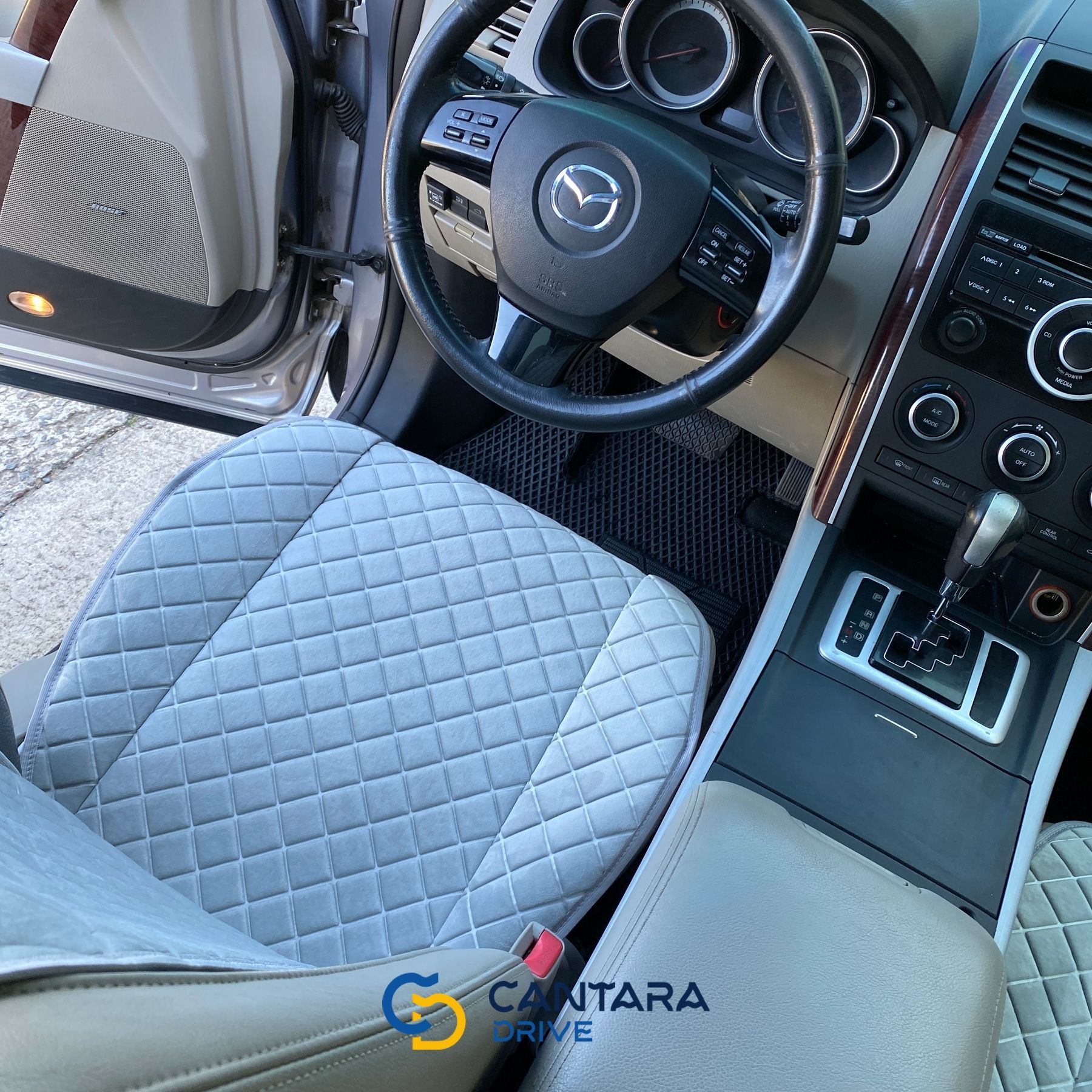 купити Накидки на сидіння з алькантари Lux ПАЙКА, Квадратний ромб світло-сірий. Преміум. Передній комплект 4