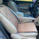 купить Накидка на сиденье с алькантары Lux ПАЙКА, Квадратный ромб Капучино. Стандарт. 1 передняя 1