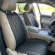 купить Накидки для авто из перфорированной экокожи, Черные с золотой строчкой, Премиум, Полный комплект 2