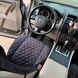 купить Накидки на сидушки авто из алькантары Lux Диамонд удлиненный черный ромб с черной строчкой Премиум+ Передний комплект 2