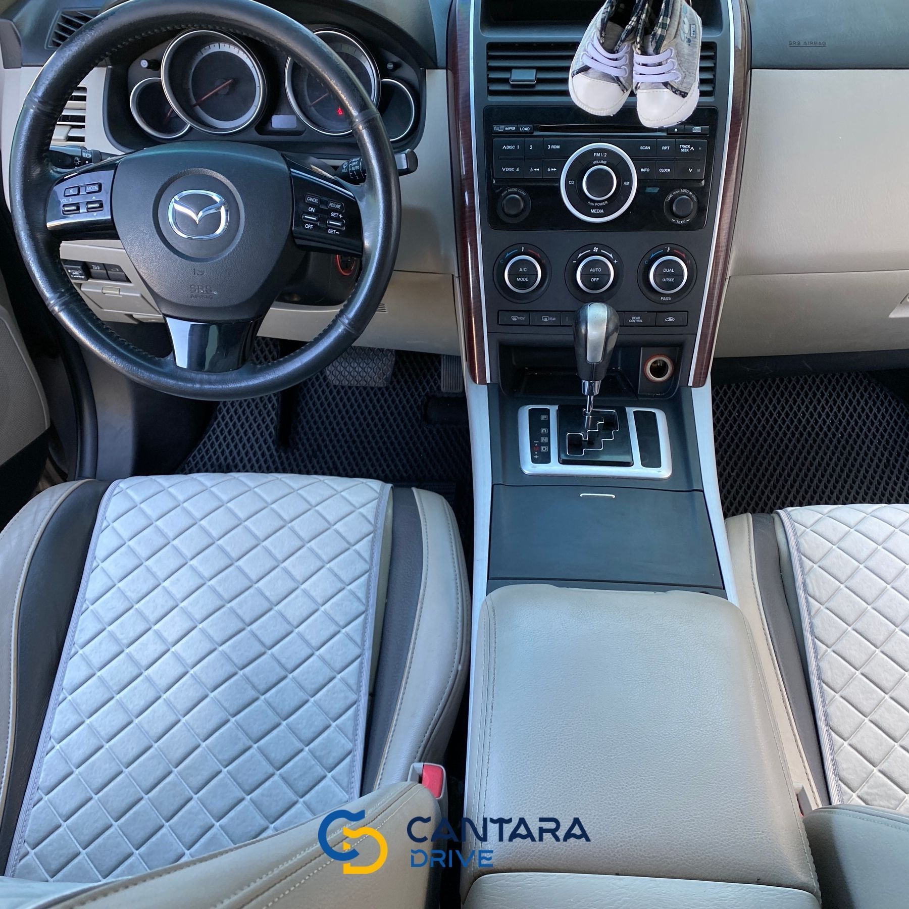 купить Накидки на сиденье с алькантары Lux ПАЙКА, Квадратный ромб светло-серый. Стандарт. 1 передняя 4