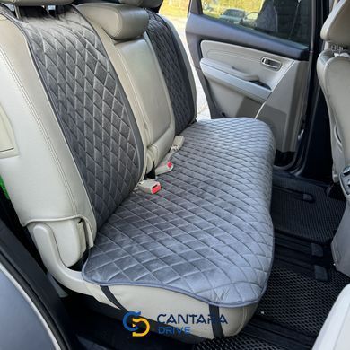 купить Накидки на сиденья для авто из алькантары Lux Диамонд удлиненный темно-серый ромб (колор 19) Премиум Полный комплект 6