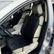 купити Накидки на сидіння в авто з алькантари Lux Прошитий квадратний ромбік Чорний з синім рядком Преміум+ Передній комплект 2